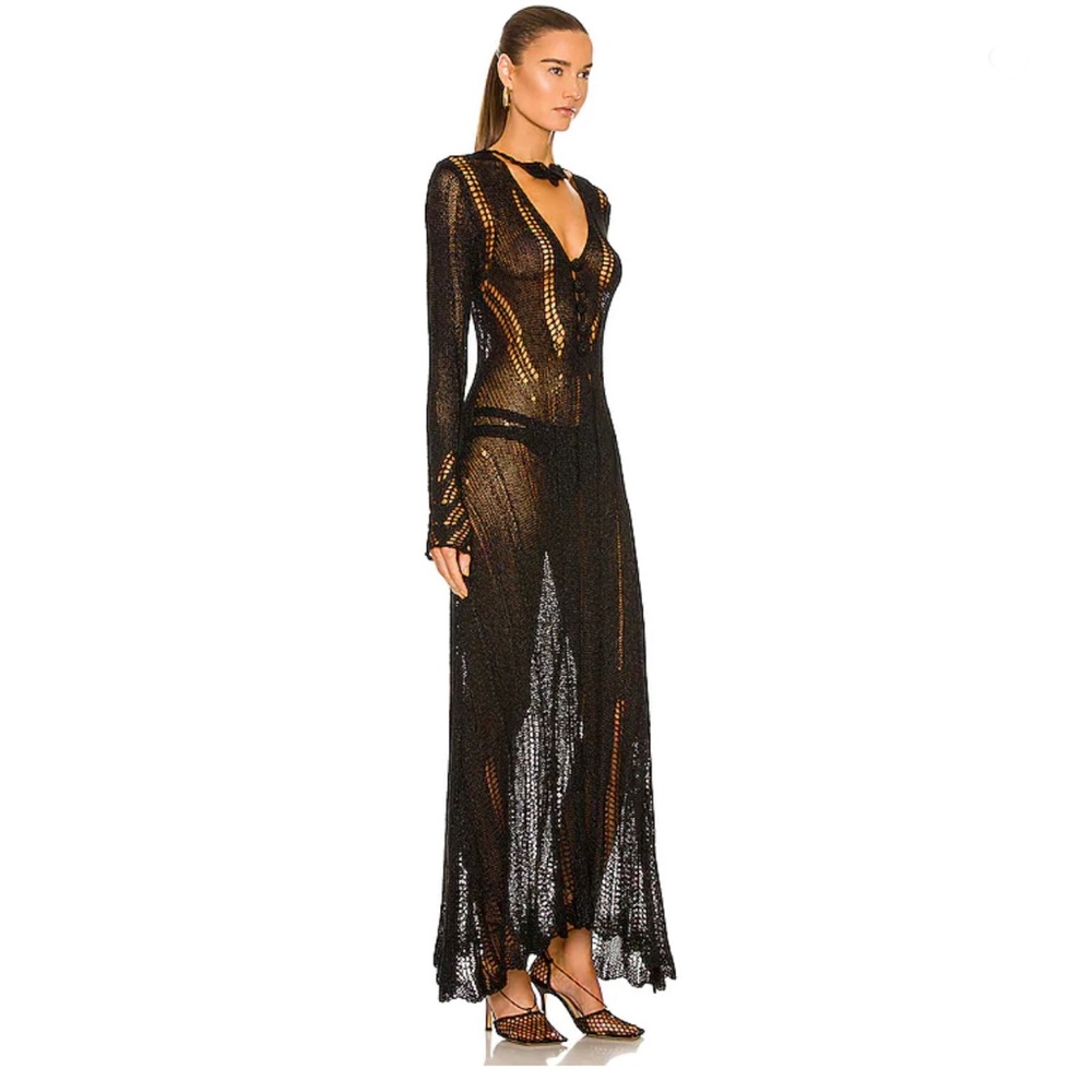 Norma Kamali Black Sheer Maxi Dress - Picture 3 of 11